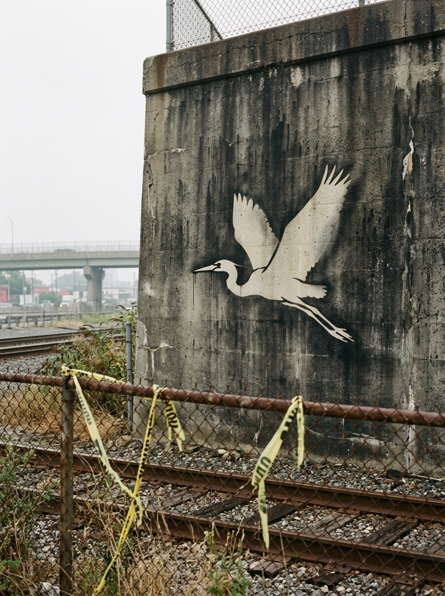 Bleached Heron in Flight